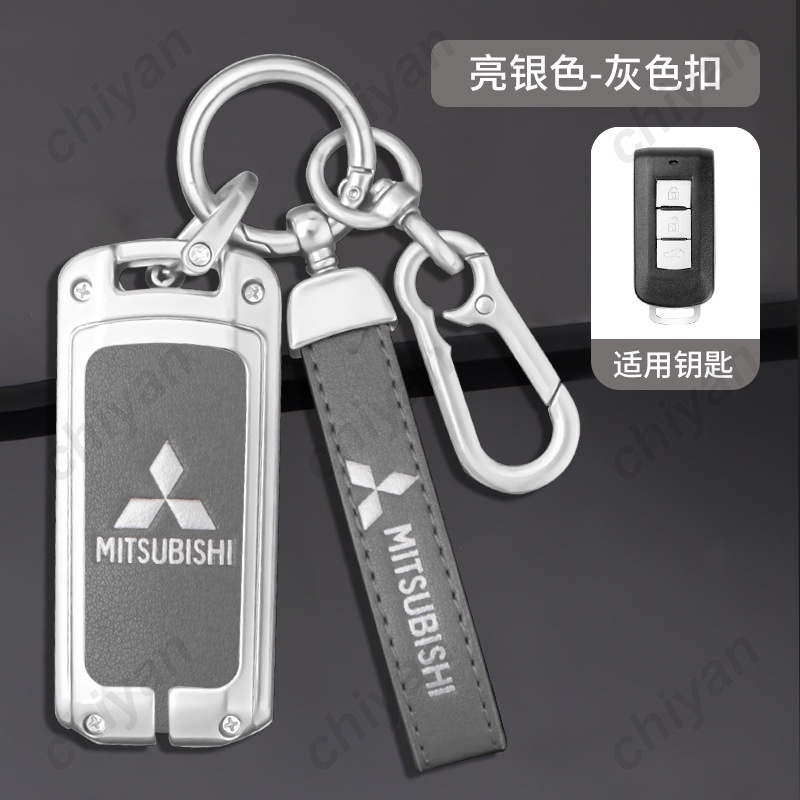 Vỏ Bọc Chìa Khóa Bằng Da Và Hợp Kim Kẽm Cao Cấp Sang Trọng Cho Mitsubishi ASX Xpander Cross Montero Pajero Outlander Sport Eclipse Strada Attrage Mirage L200