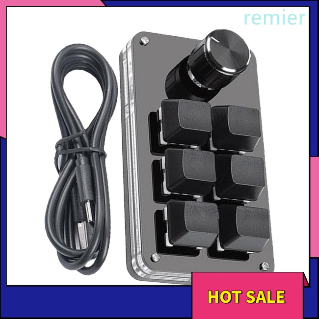 Re 6 phím usb bàn phím tùy chỉnh nút âm lượng núm lập trình macro game photoshop bàn phím cơ hoán đổi nóng