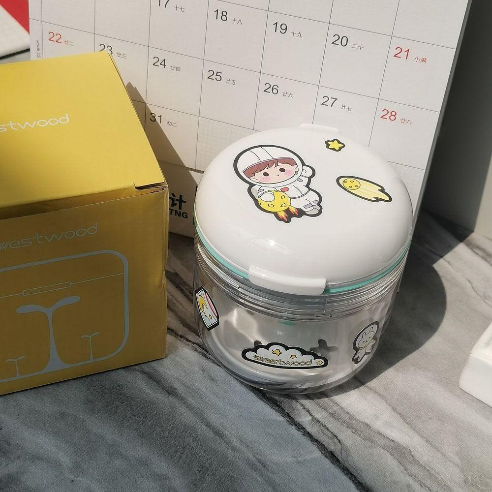 Hộp Đựng Đồ Chăm Sóc Răng Giả Bằng Nhựa Có Gương Soi Họa Tiết Hoạt Hình Dễ Thương