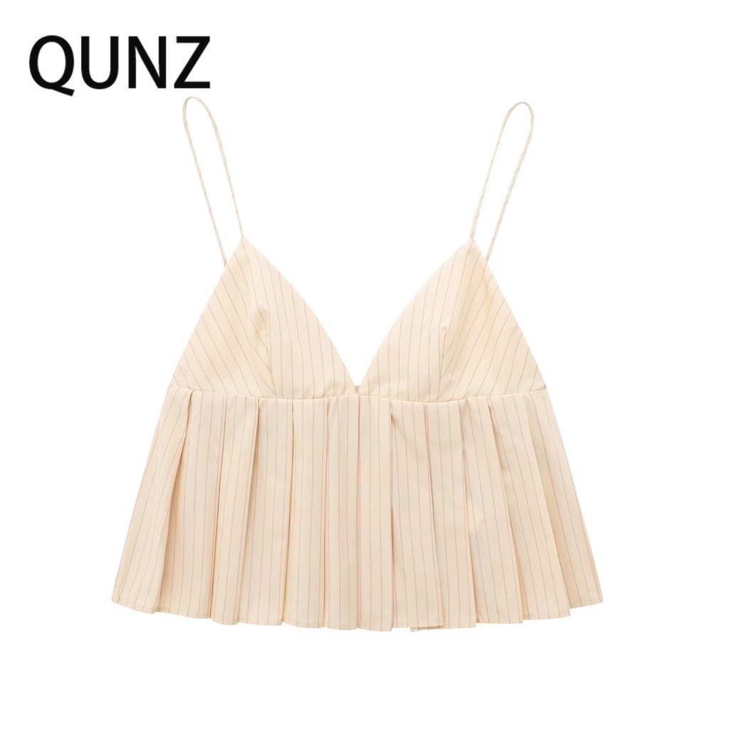 Áo Vest Kẻ Sọc Gợi Cảm Qunz Poplin 8845