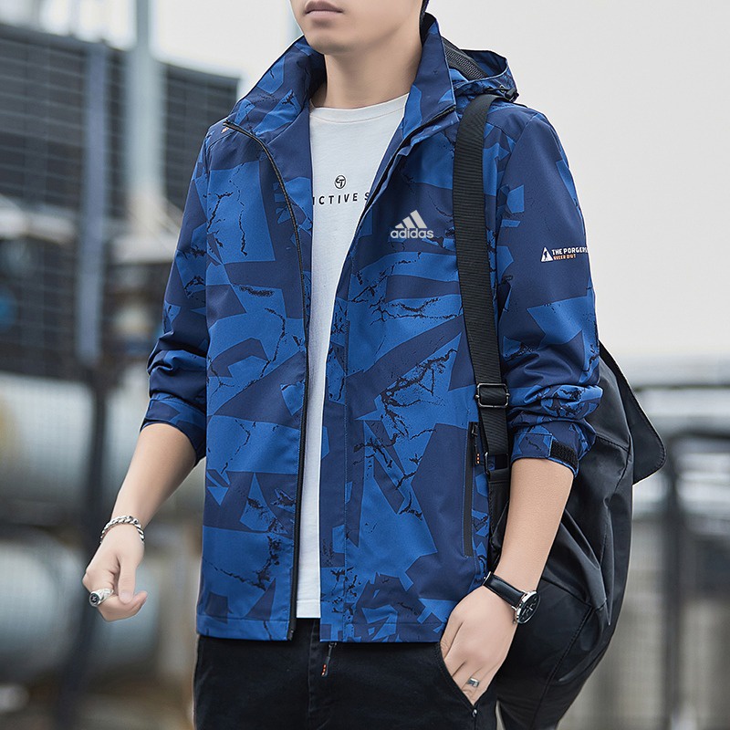 Áo Khoác Thể Thao Adidas 100% Chính Hãng Thoáng Khí Có Mũ Trùm Cá Tính Dành Cho Nam