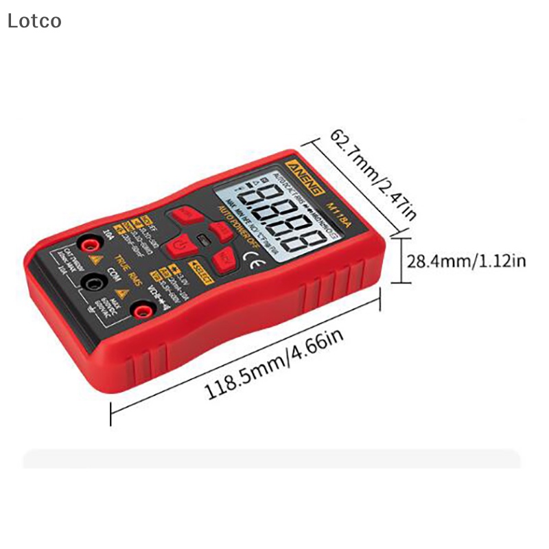 Lotco aneng m118a kỹ thuật số vạn năng xách tay AC/DC Tester Mini resitance Meter RMS
Vn