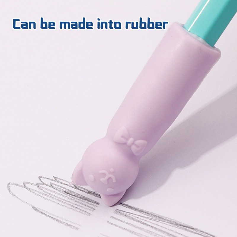 Cục Tẩy Hình Mèo Hoạt Hình Dễ Thương Đa Chức Năng Bảo Vệ Ngòi Bút Chì / Viết Tay Cho Trẻ Em