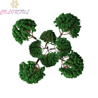 【COLORFUL】Model Tree Decorate Diorama Green Plastic Roadway Sand Table Set Train Tree