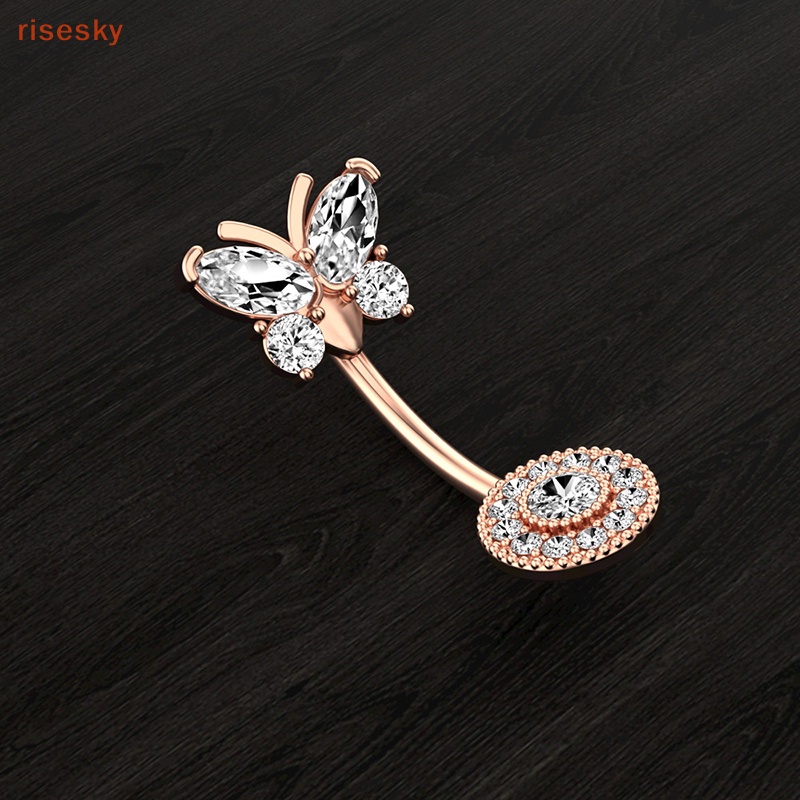Khuyên Rốn Hình Bướm Đính Đá Zircon Thời Trang Cho Nữ