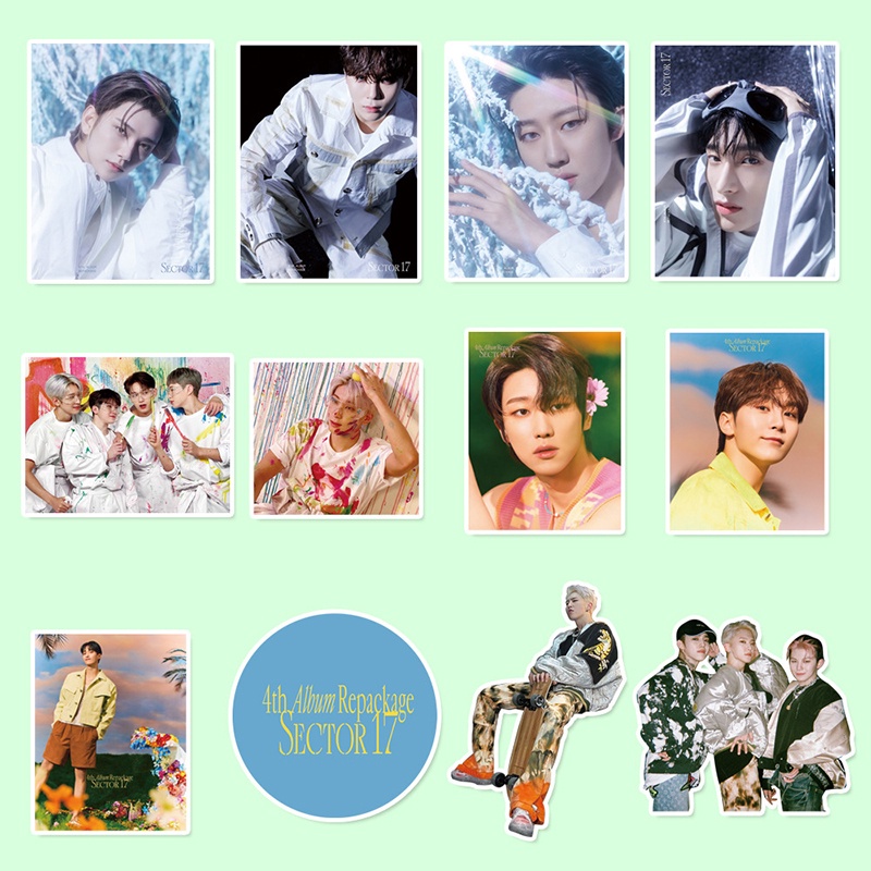 Set 50-107 sticker Dán Trang Trí Điện Thoại / laptop / Vali Hình Nhóm Nhạc seventeen