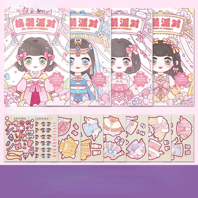 Trẻ em diy puzzle stickers sách princess dress up sticker lắp ráp ghép hình diy cartoon sticker for kids đồ chơi giáo dục quà tặng yk