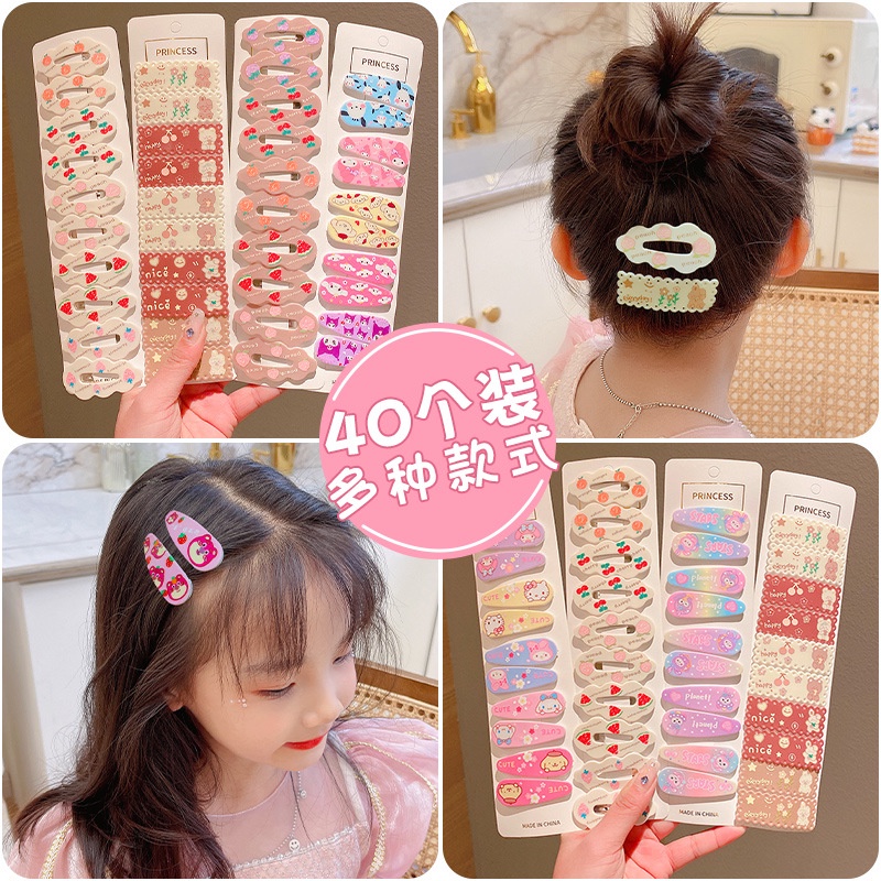 10 cái kẹp tóc cô gái mũ dễ thương bb kẹp trẻ em phụ kiện tóc cô gái kẹp tóc trẻ em phim hoạt hình tóc thẻ mũ nón
