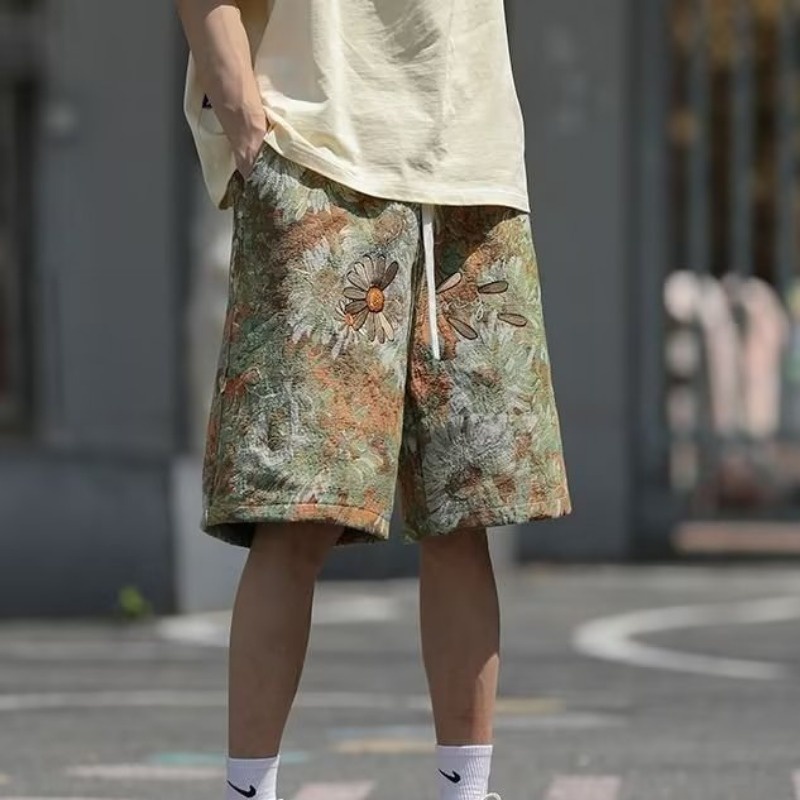 Quần Short Thể Thao Phong Cách Retro Đường Phố Mùa Hè Mới Cho Nam