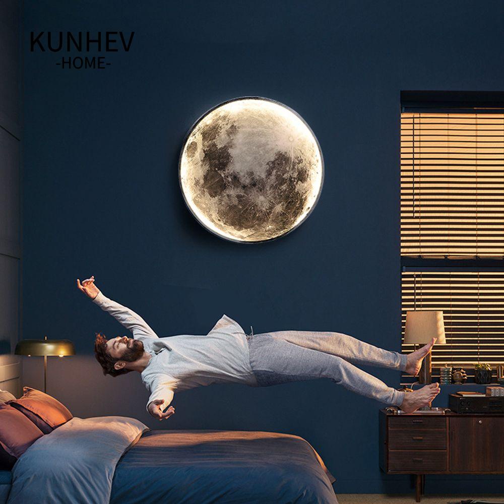 KUNHEV Tranh Treo Tường Hình Mặt Trăng Trang Trí Phòng Khách / Phòng Ngủ