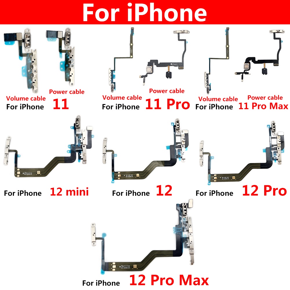 Mới Dây Cáp Sửa Chữa Nút Nguồn / Tắt Cho IPhone 11 12 Pro Max 12