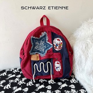 Schwarz etienne ba lô đi học sức chứa lớn thời trang cổ điển hình hello kitty