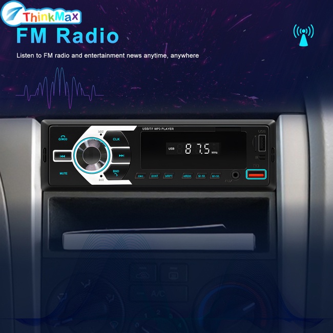 Máy Nghe Nhạc MP3 12V Hỗ Trợ Đài FM AUX Đầu Vào TF / EQ / Dual USB Cho Xe Hơi
