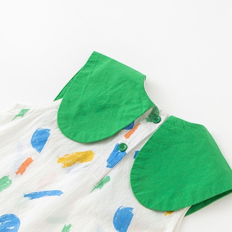 Phù Hợp Đầm Công Chúa Mùa Hè Sát Nách Bằng Vải cotton Trơn In Họa Tiết graffiti Hợp Thời Trang Cho Bé Gái 5-22kg