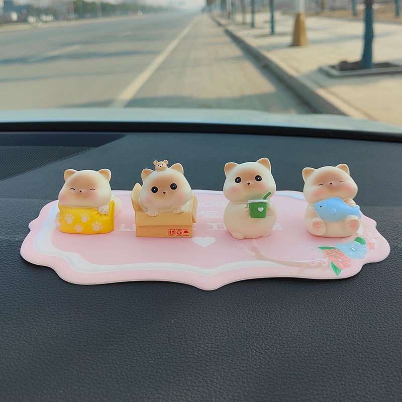 Car center console đồ trang trí / đồ trang trí cho mèo mini dễ thương tự dính / đồ trang trí xe nữ thần sáng tạo / đồ trang trí để bàn kawaii cat pig để trang trí cảnh quan vi mô