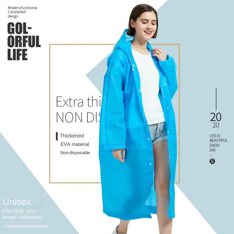Áo Mưa Toàn Thân EVA Dày Dặn Không Phai Màu Cho Người Lớn