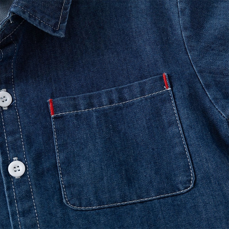 Ljmofa áo sơ mi denim cho bé trai 2-8y mùa xuân và mùa thu thể thao hàn quốc dài tay áo sơ mi giản dị áo khoác