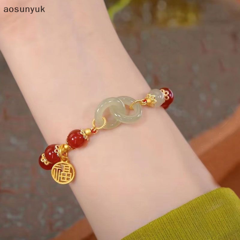 Aosunyuk ins phong cách thời trang sáng tạo hạt may mắn vòng tay cổ điển ánh sáng làm bằng tay vòng đeo tay cho nữ cô gái chuỗi đeo tay trang sức quà tặng en