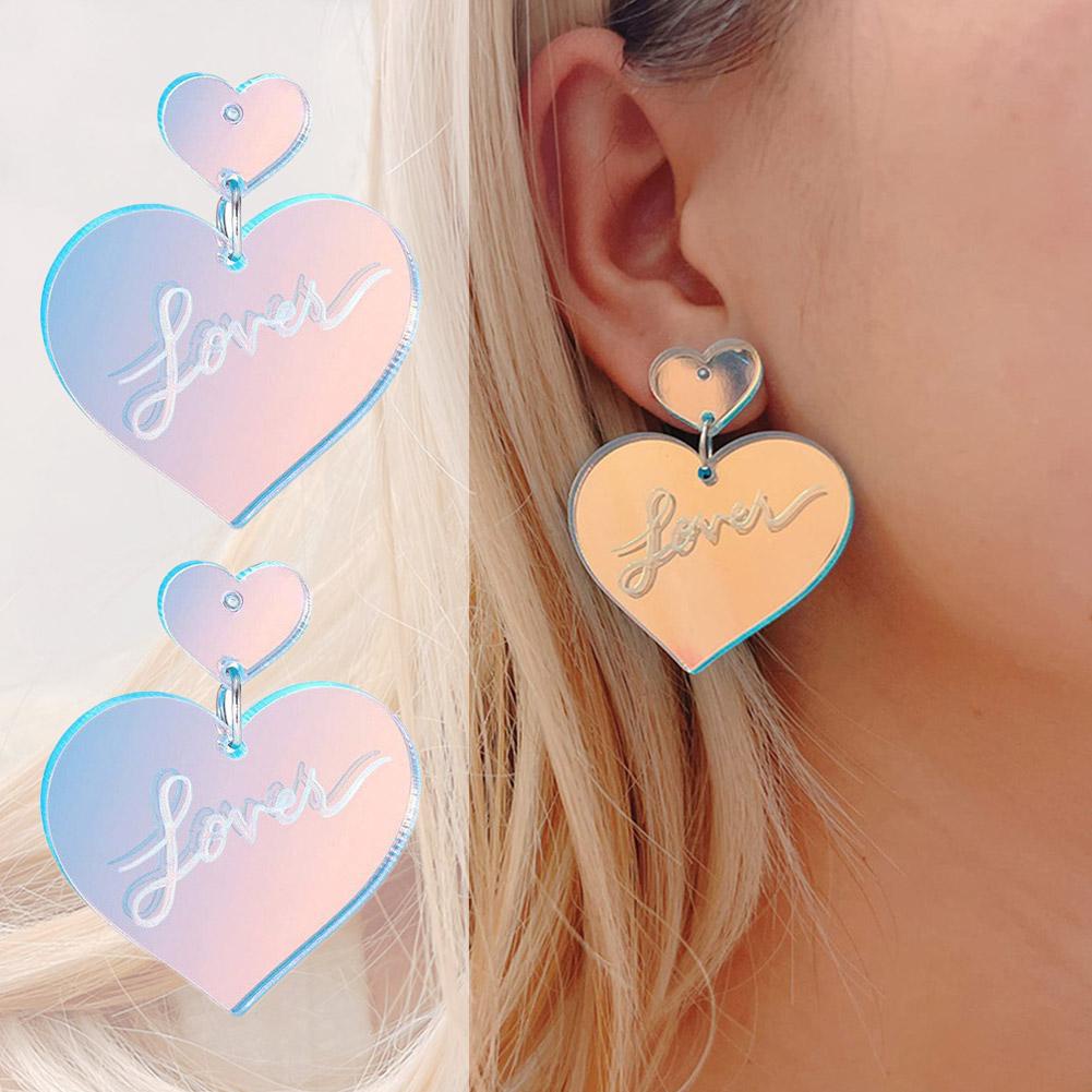 Taylor the swift "lover" album heart hoop earrings beautiful colorful gradient acrylic jewelry m6j1