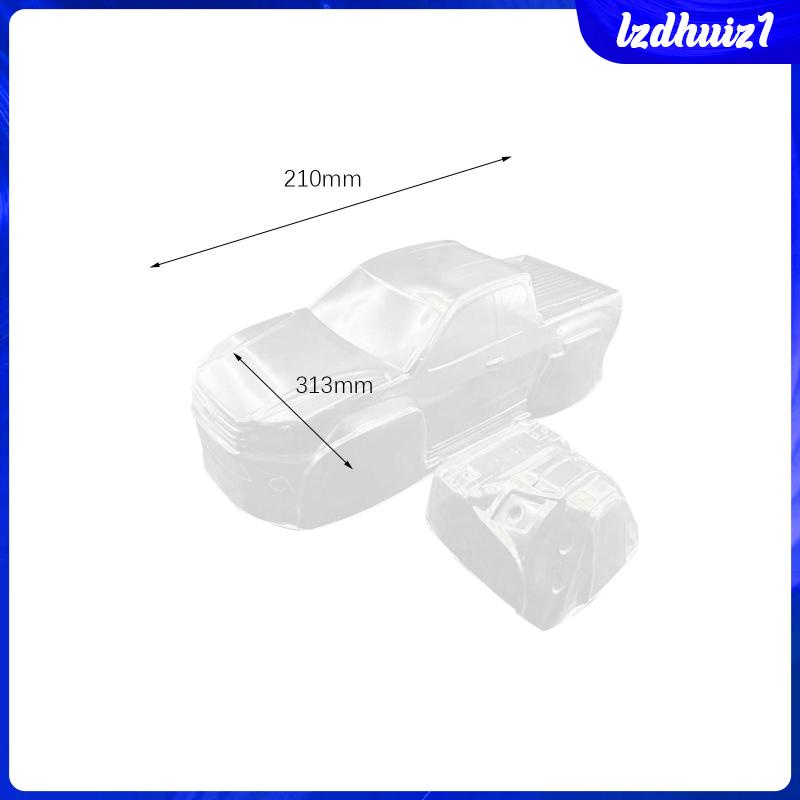 Xe bán tải rc trong suốt phụ tùng vỏ thân xe cho 1/10 xe ô tô diy