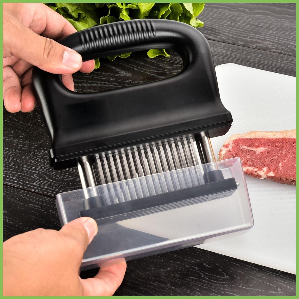 Máy làm mềm thịt 48 thép không gỉ lưỡi kim siêu sắc bén máy làm mềm bền để làm mềm thịt bò bít tết gelhvn