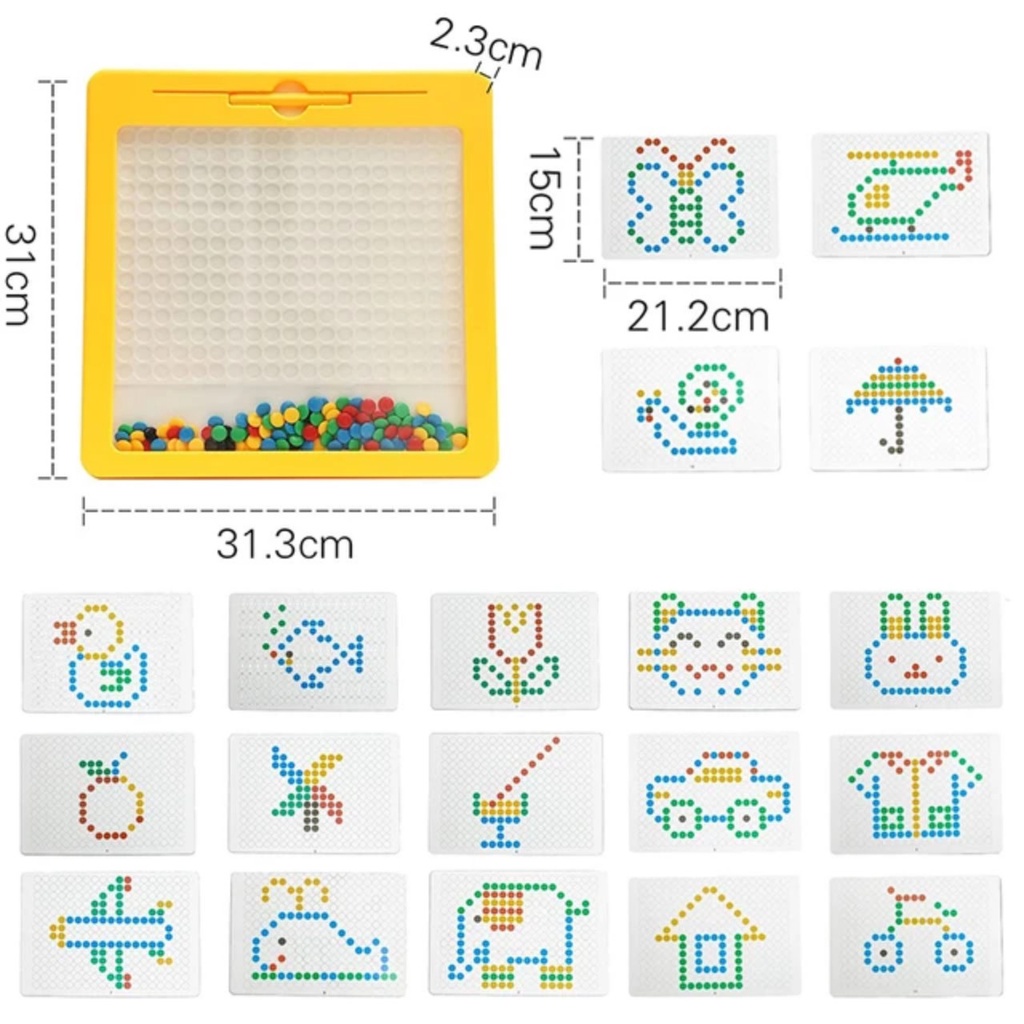 Bảng vẽ nam châm từ tính kèm bút và hạt đậu cho bé rèn tư duy logic