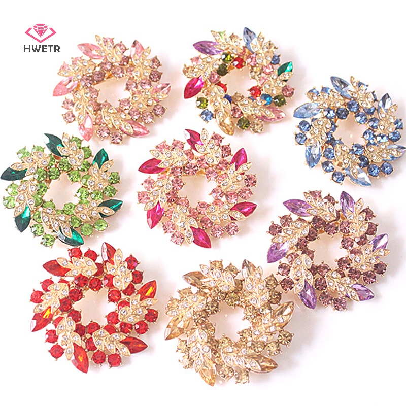 Ghim cài áo HWETR đính đá pha lê kiểu hoa dành cho nữ