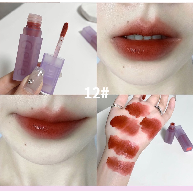 Son Kem Hai Lớp Màu Nhung Lì Lâu Trôi Hình Gấu Gege bear/Son kem lì GEGE BEAR lâu trôi mềm mịn như nhung hàng nội địa Trung,lâu trôi mềm mịn căng mọng Nude Colordiary hot trend