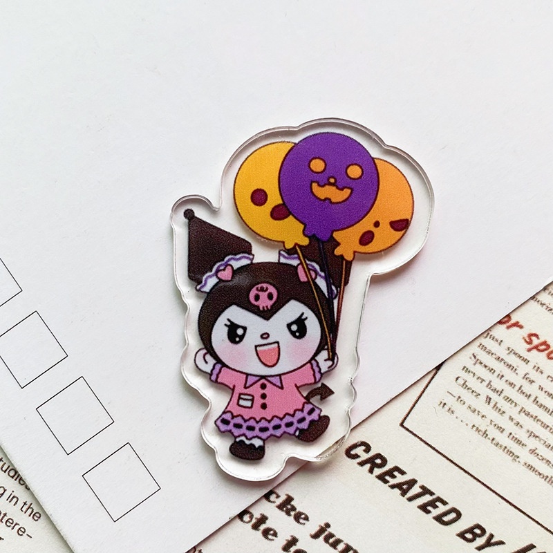 Sanrio Trâm Cài Áo Bằng acrylic Hình kuromi Dễ Thương Sáng Tạo