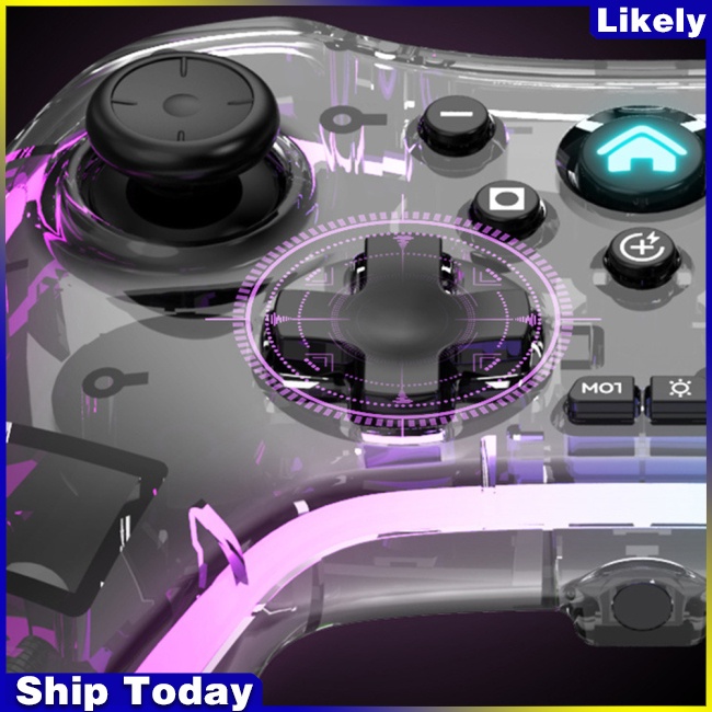 Ly bộ điều khiển trò chơi không dây tương thích cho iphone / switch / điện thoại android / pc rgb tay cầm trò chơi ánh sáng đầy màu sắc