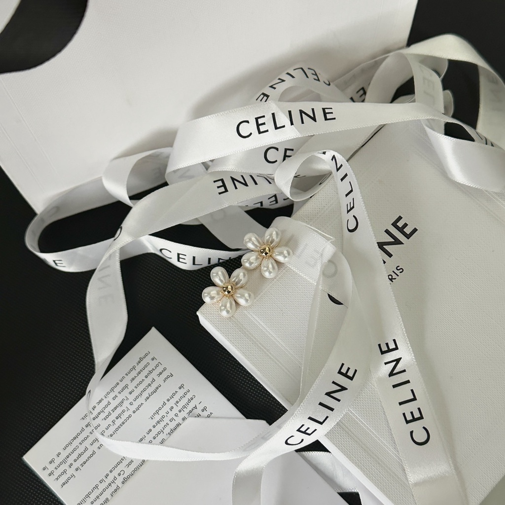 Celine bông tai titan thép chữ logo tai hoop stud bông tai trang sức phụ nữ