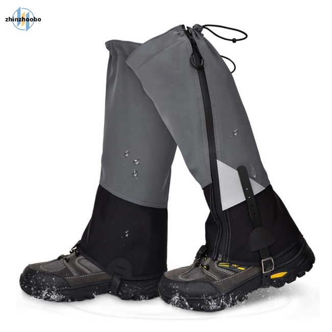 Zhin 1 đôi nam nữ chân ngoài trời gaiters dây kéo không thấm nước gaiters giày cho đi bộ đường dài trượt tuyết chạy bộ
