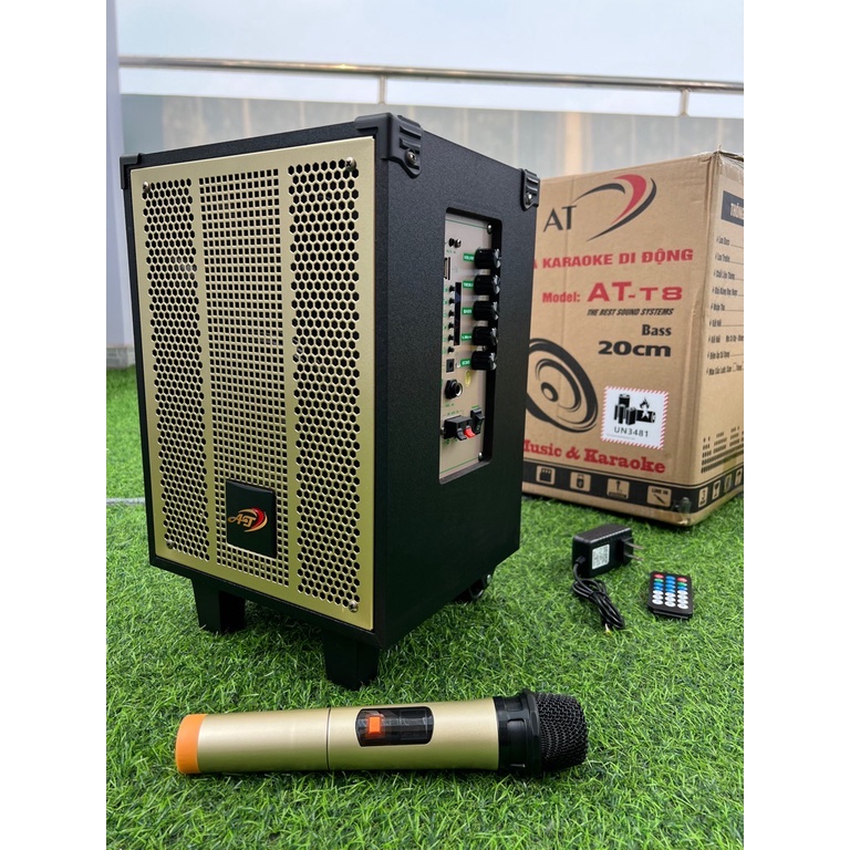 Loa kéo AT-T8 kèm 1 micro không dây hát karaoke di động