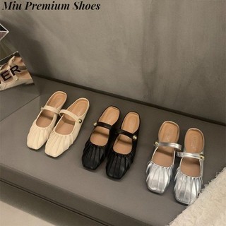 Silver-toned toe flat sandals của phụ nữ mang muller sandals mary jane sandals