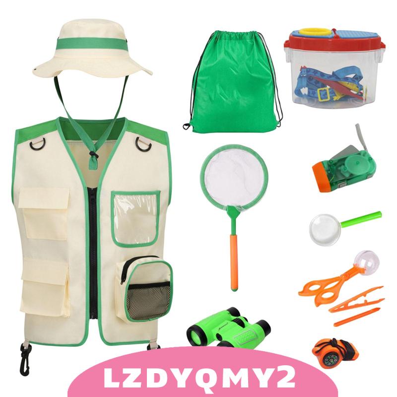 12 cái áo vest trẻ em bộ trang phục mặc và giả vờ chơi trang phục bên ngoài nhà thám hiểm cho bé trai 8 tuổi trở lên