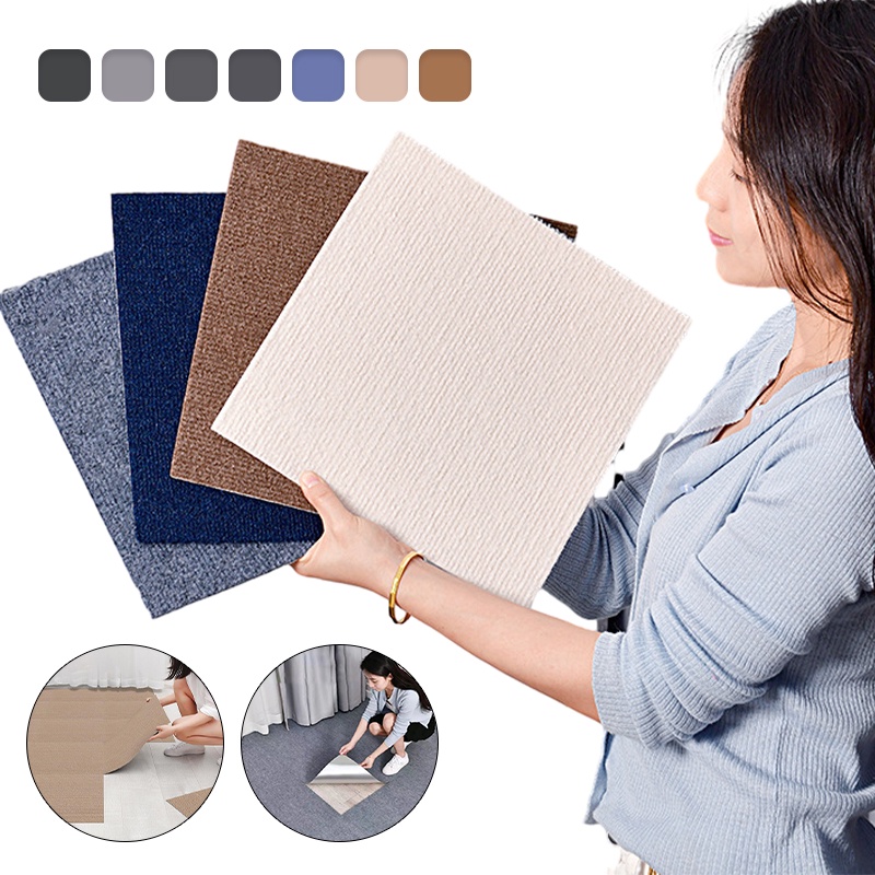 Thảm tự dính 30x30cm thảm trải sàn phòng khách thảm văn phòng cầu thang chống trượt tự dính trang trí sàn sticker