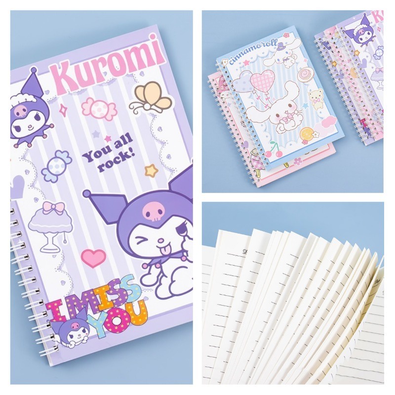 Sanrio coil book anime series kawaii kuromi my melody cinnamoroll kitty cartoon diary notebook student notebook kids gift