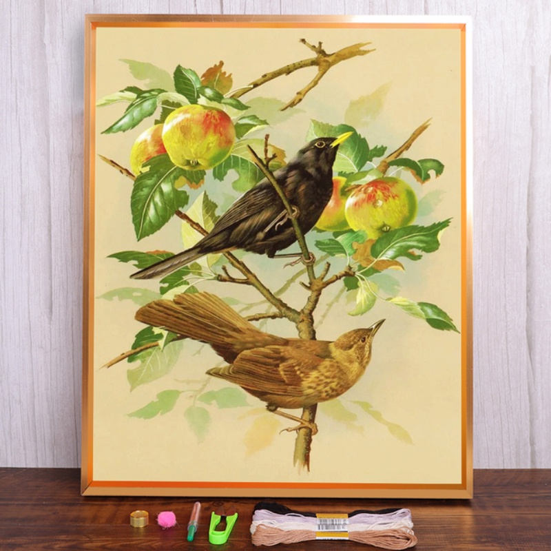 Diy canvas cross stitch kit diy corss stitch thêu kit thủ công tranh thủ công đan động vật chim phim hoạt hình in khuyến mãi