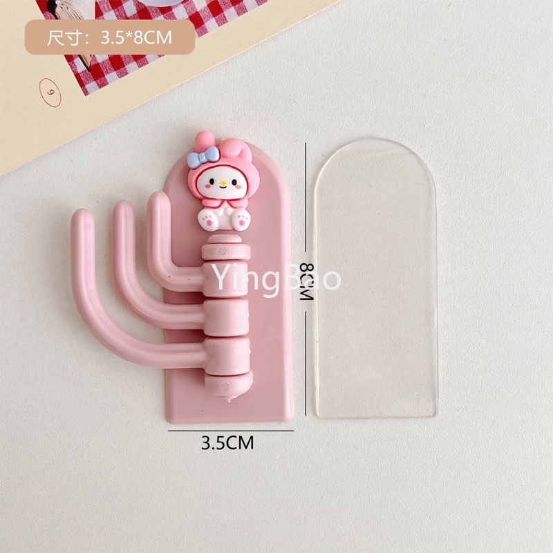 Dễ thương ba-móc móc thủng-miễn phí phía sau cửa tường móc treo xoay dính chắc chắn phim hoạt hình ký túc xá liền mạch hình dán nhỏ