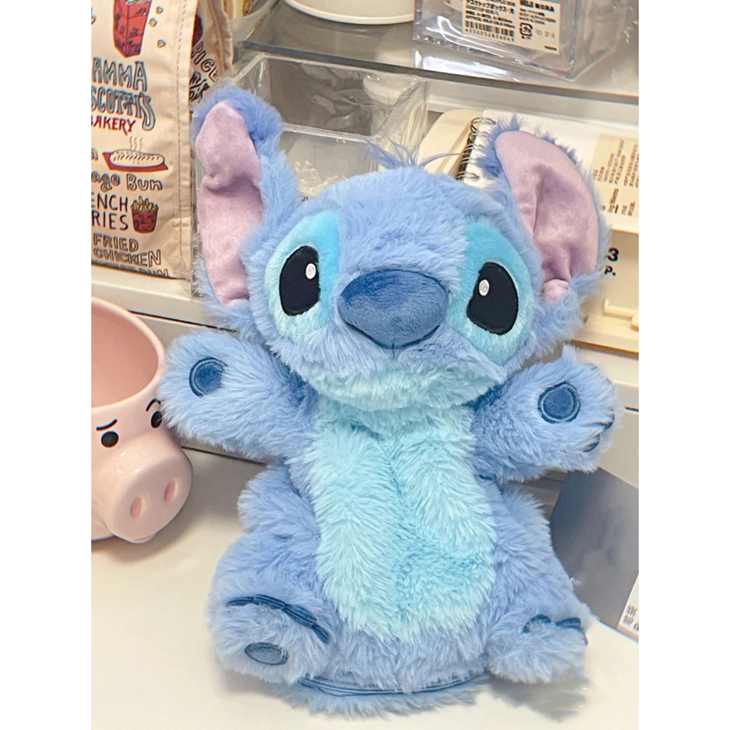Dễ thương stitch winnie bear puff bear pen bag storage hộp văn phòng phẩm dây kéo sang trọng búp bê sang trọng