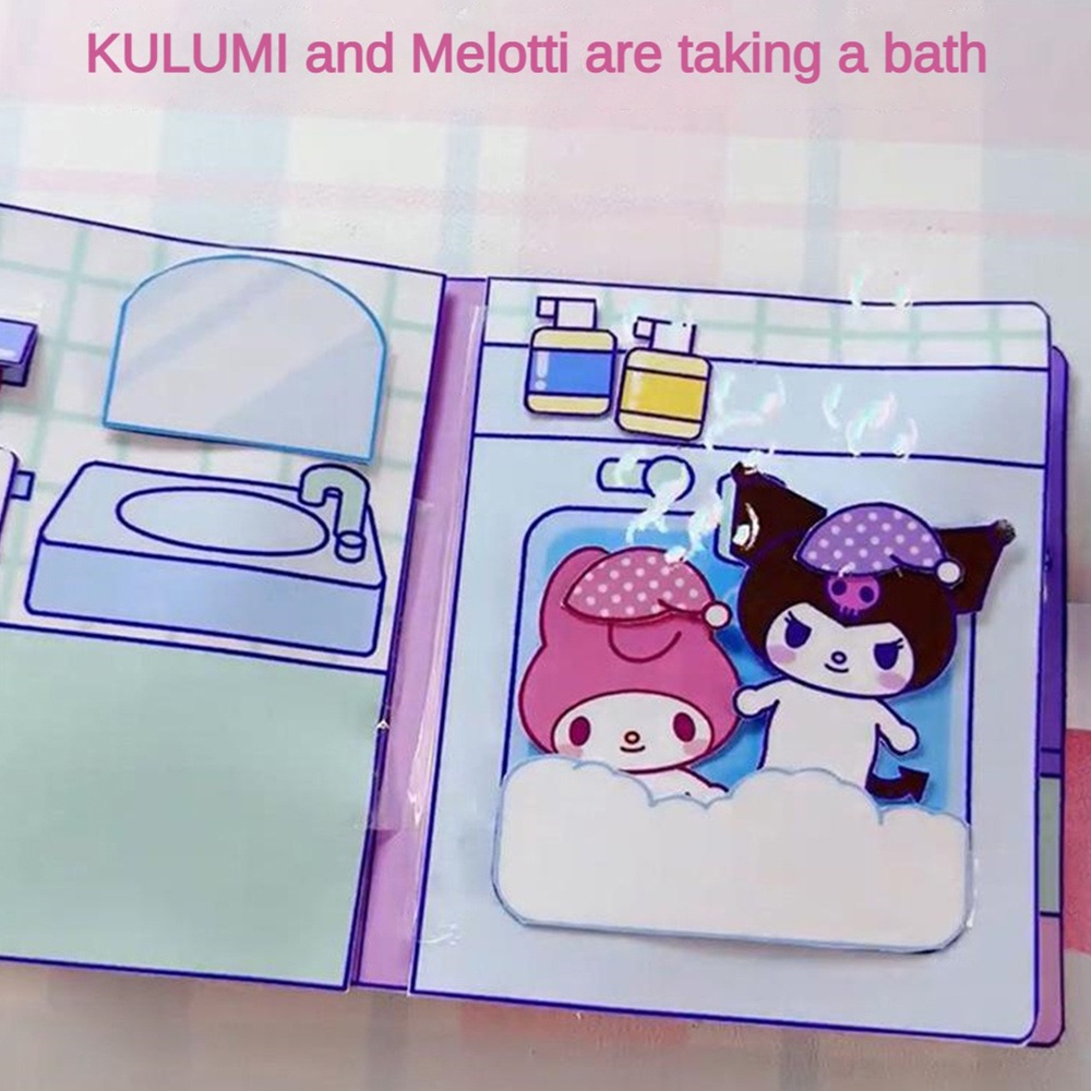 Sách Hình Dán kuromi melody Mặc Đầm diy Sáng Tạo