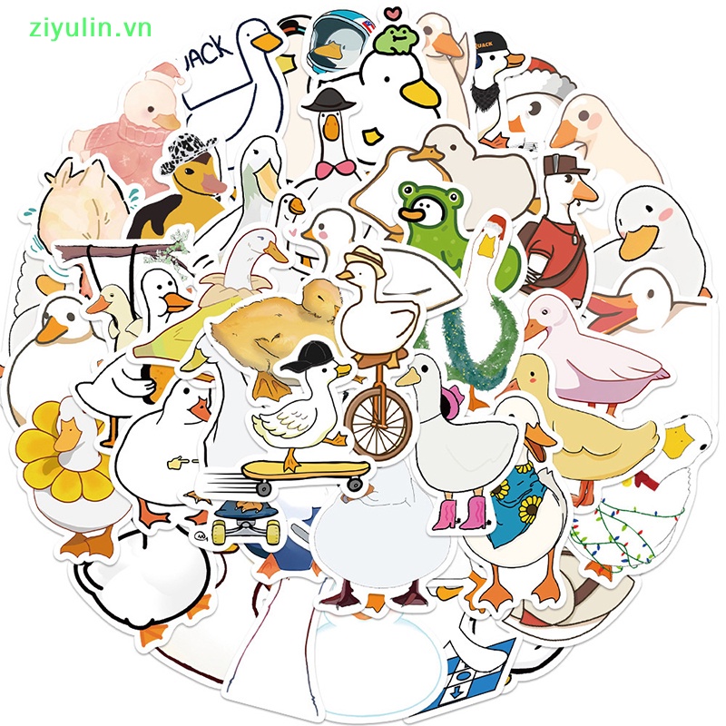 Ziyulin 50 cái phim hoạt hình động vật dễ thương vịt graffiti sticker đồ chơi diy kids scrapbook điện thoại tủ lạnh máy tính xách tay hành lý xe hơi nhãn dán chống thấm vn