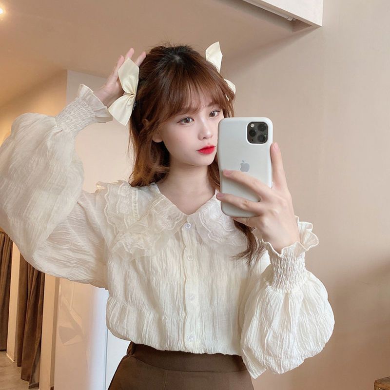 Áo Sơ Mi chiffon Dáng Ôm Phong Cách Hàn Quốc Thời Trang Xuân Thu Cho Nữ