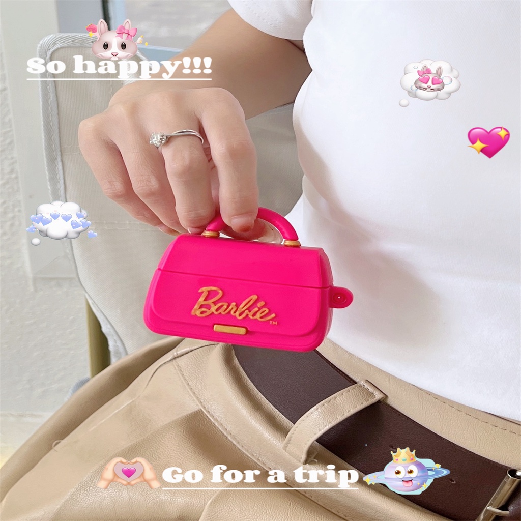 Phim hoạt hình 3d barbie vỏ silicon mềm tương thích cho airpods pro 1/2/3 pro2 vỏ tai nghe không dây bluetooth sạc ngăn nắp vỏ bảo vệ