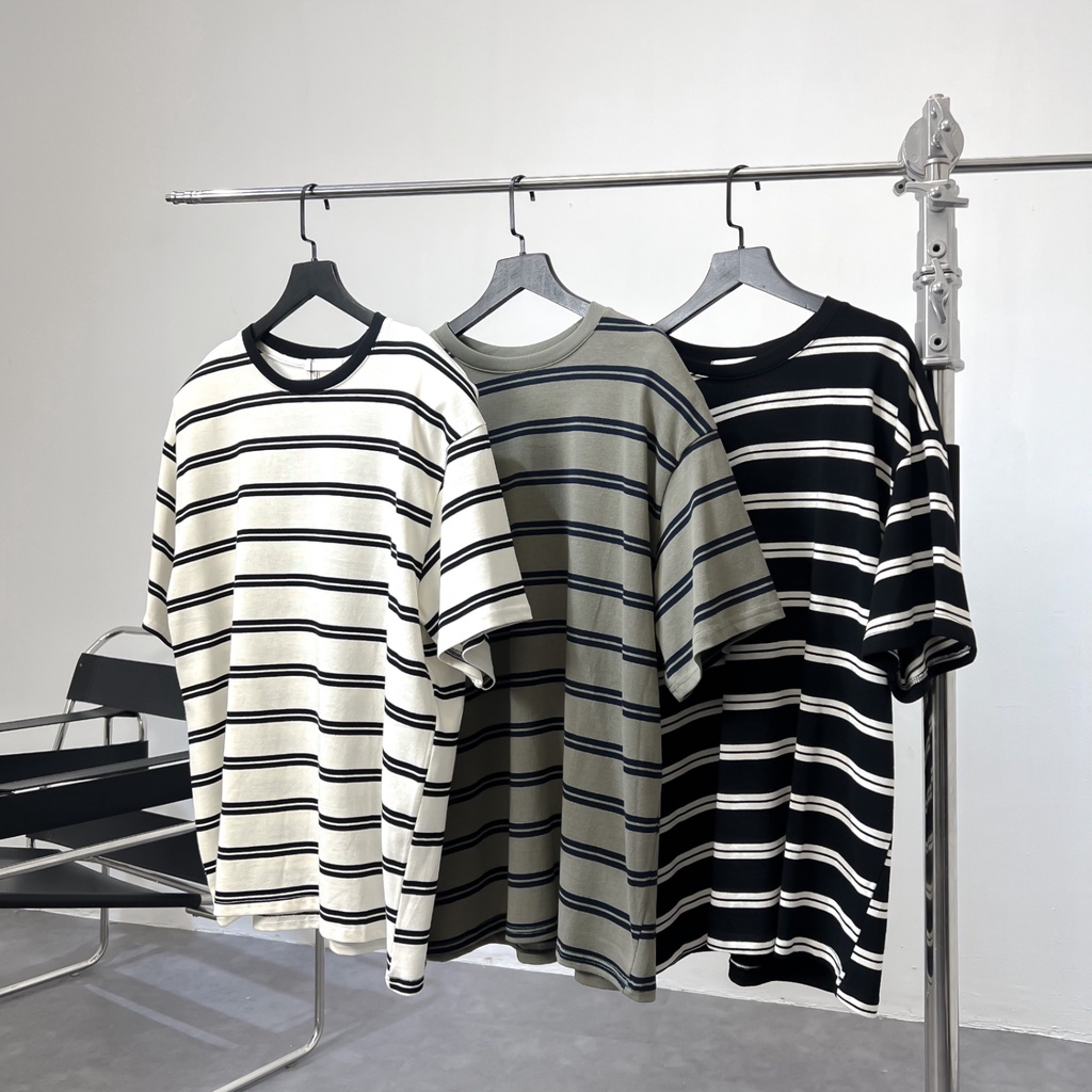 Áo thun kẻ  phông chất liệu 100% cotton form rộng unisex TSS9132 by COCCACH