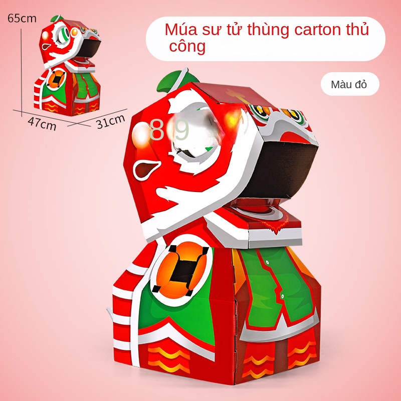Mẫu giáo quà tặng trẻ em diy handmade wearable carton mô hình khủng long múa sư tử