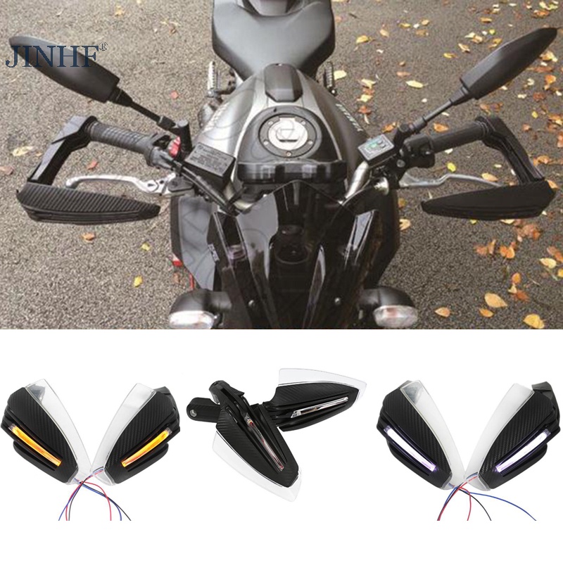 Jinhf 2x bảo vệ tay xe máy đa năng tay lái bảo vệ gió bảo vệ tay lái đèn led nóng