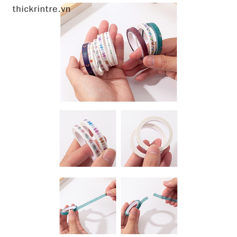 Thi 7mm * 10m washi tape masking tape kawaii trang trí băng dính sticker scrapbooking diary văn phòng phẩm vn