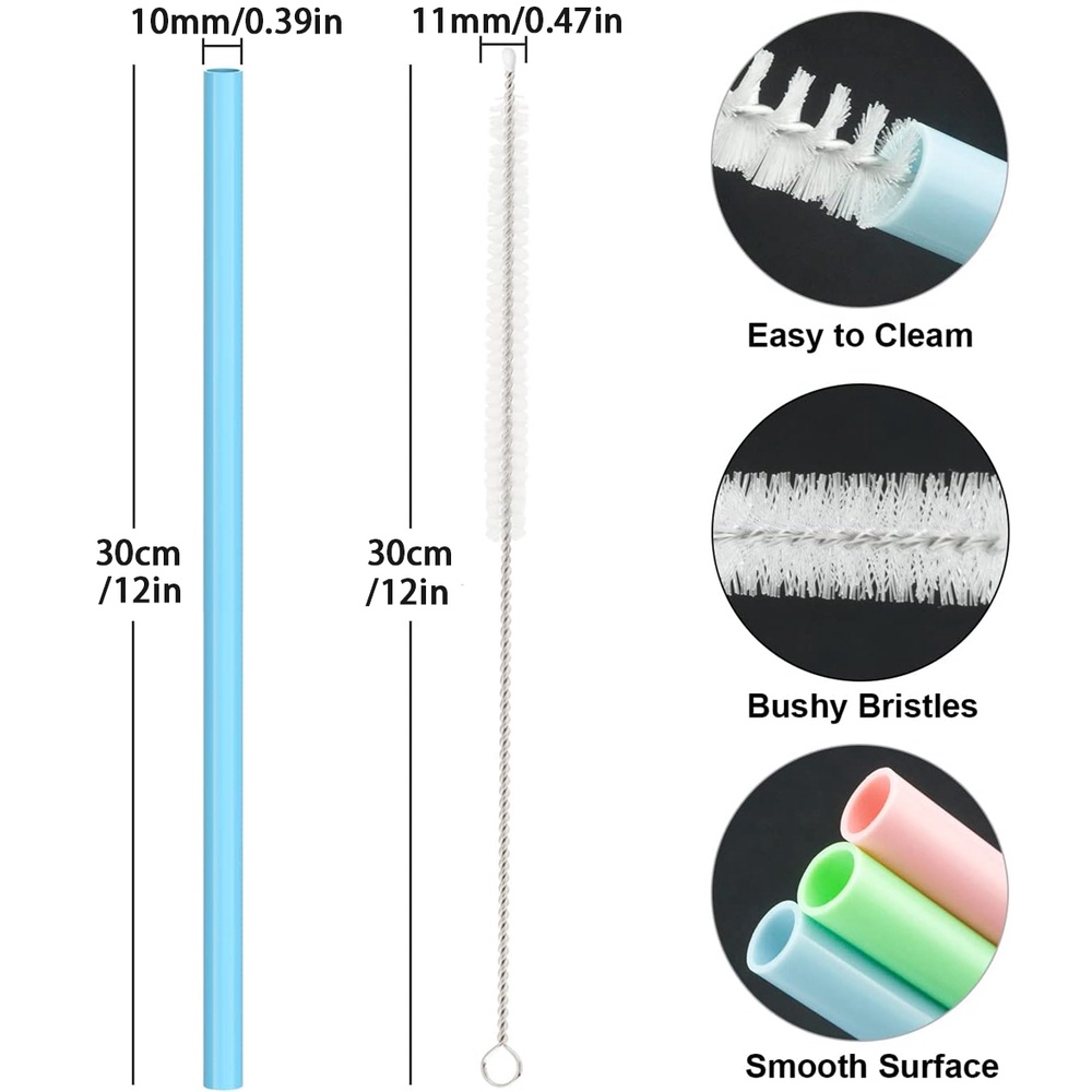Ống hút silicone thay thế cho cốc tumbler stanley 40 oz 30 oz, ống hút tái sử dụng 6 gói với bàn chải làm sạch cho stanley adventure quencher travel tumbler, ống hút cho stanley accessor