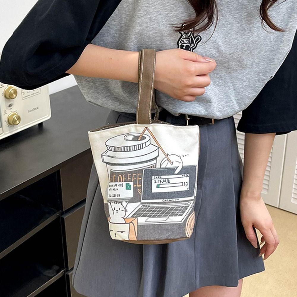 UUMIR xách tote UUMIR kẹp nách sức chứa lớn màu trơn in hoạt hình cho nữ